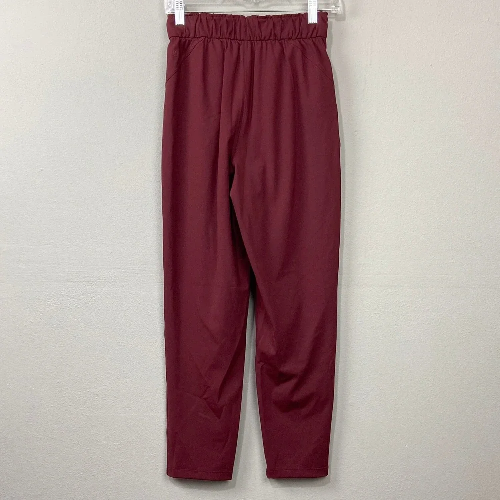 Lululemon Keep Moving Pants Size‎ 4 High Rise Burgundy Cassis Athleisure Casual